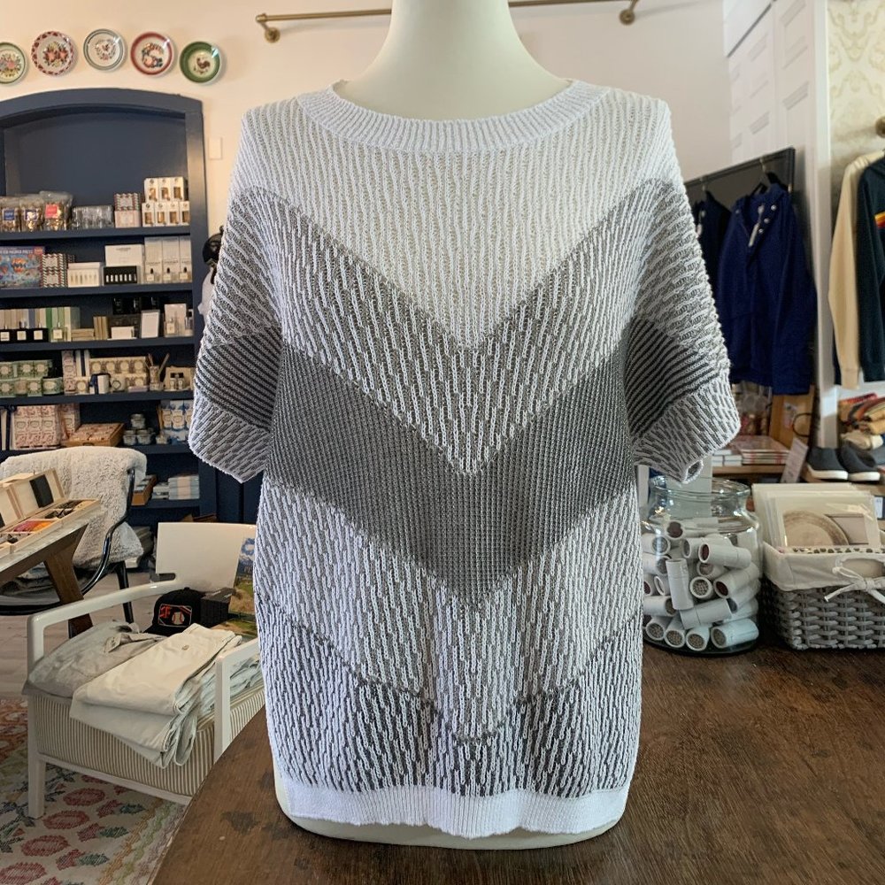 White and Grey Sweater By TONET
